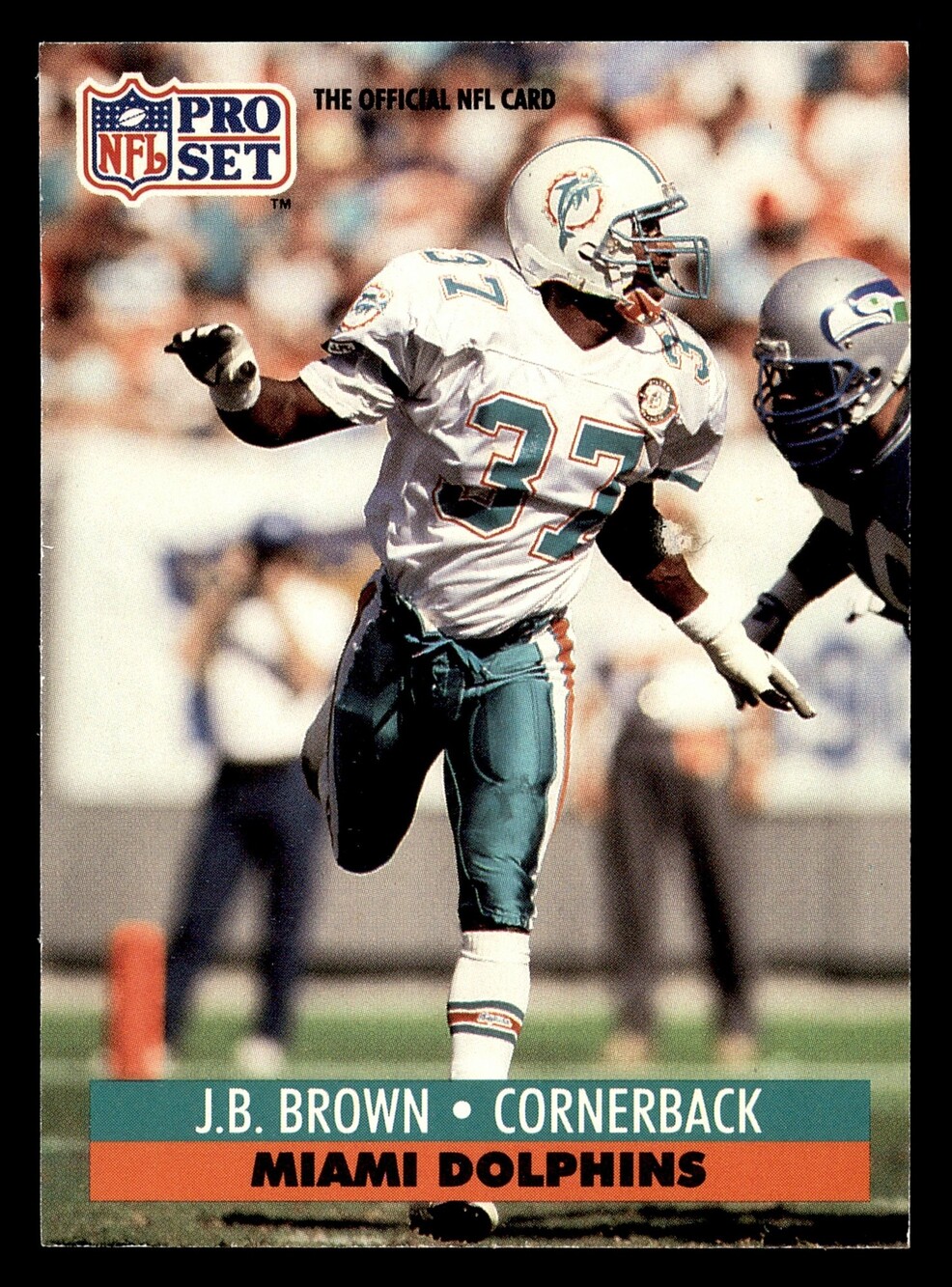 1991 Pro Set #559 J.B. Brown Miami Dolphins Football Card